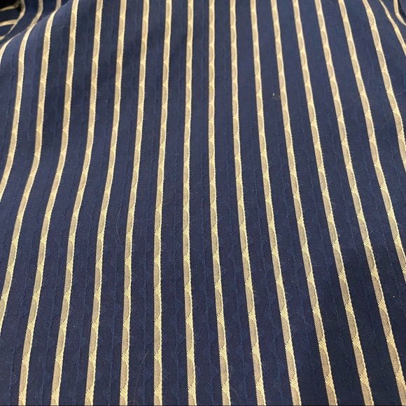 Bugatchi Men’s Long Sleeved Button Down Shirt Royal blue w/ Silver Gray Stripes - Picture 7 of 13